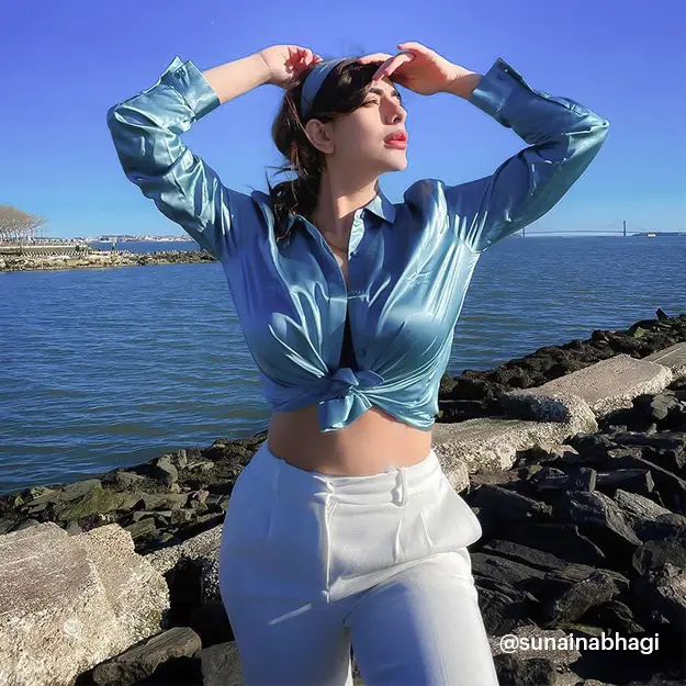 LILYSILK Camicie Donna Blu 2924976