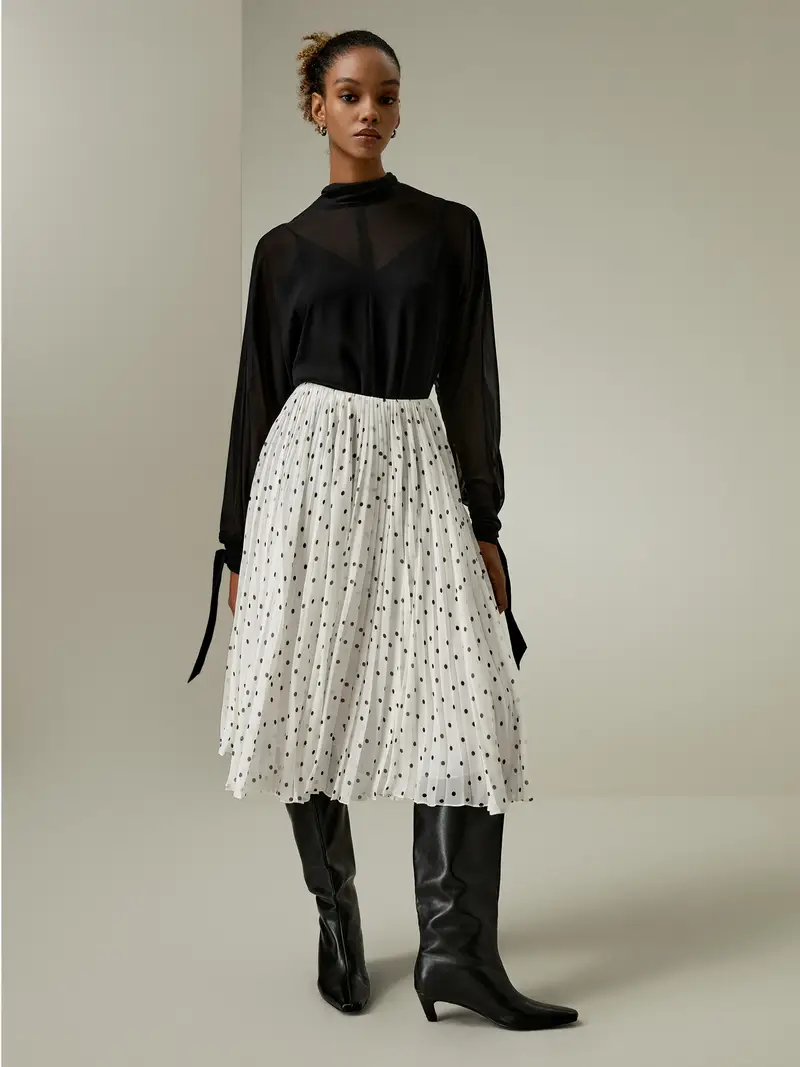 Camicia Di Seta Colletto A Farfallamaniche A Pipistrellotexture Semitrasparente Drappeggia Bene Temperatura Regolabile Nero