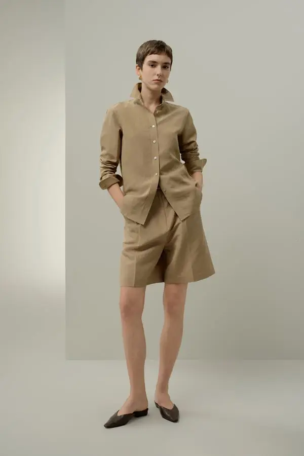 Camicia Seta-Lino Quercia Traspirante, Leggera e Perfetta per l'Autunno