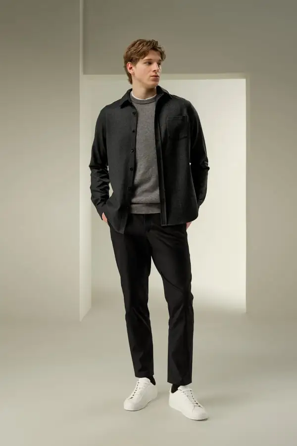 Camicia Uomo Oversize Seta-Lana Tuono | Calda, Elegante e Raffinata