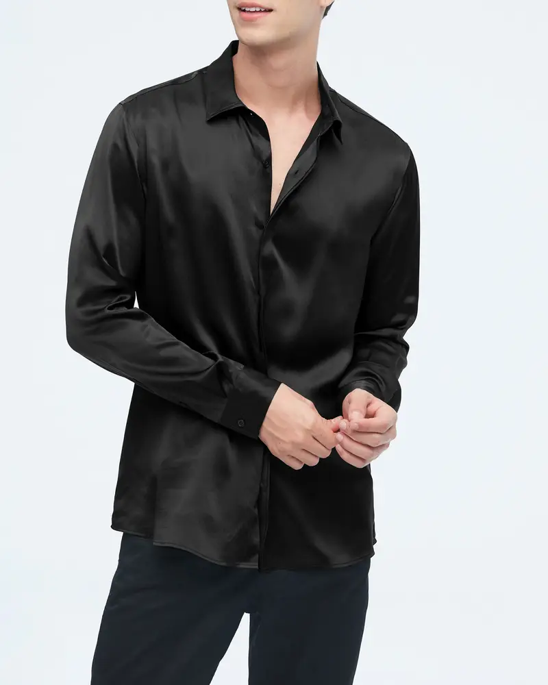 LILYSILK Camicie Uomo Nero 2926964