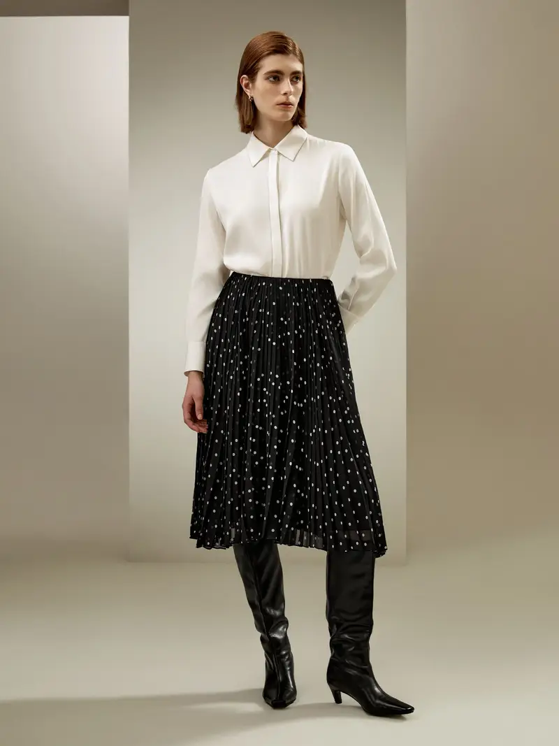 Camicie Donne Eleganti Seta Camicia Bianca100% Seta Di Gelso 100% Seta Di Gelso Stile Rétro Stile Aziendale Bianco Perla