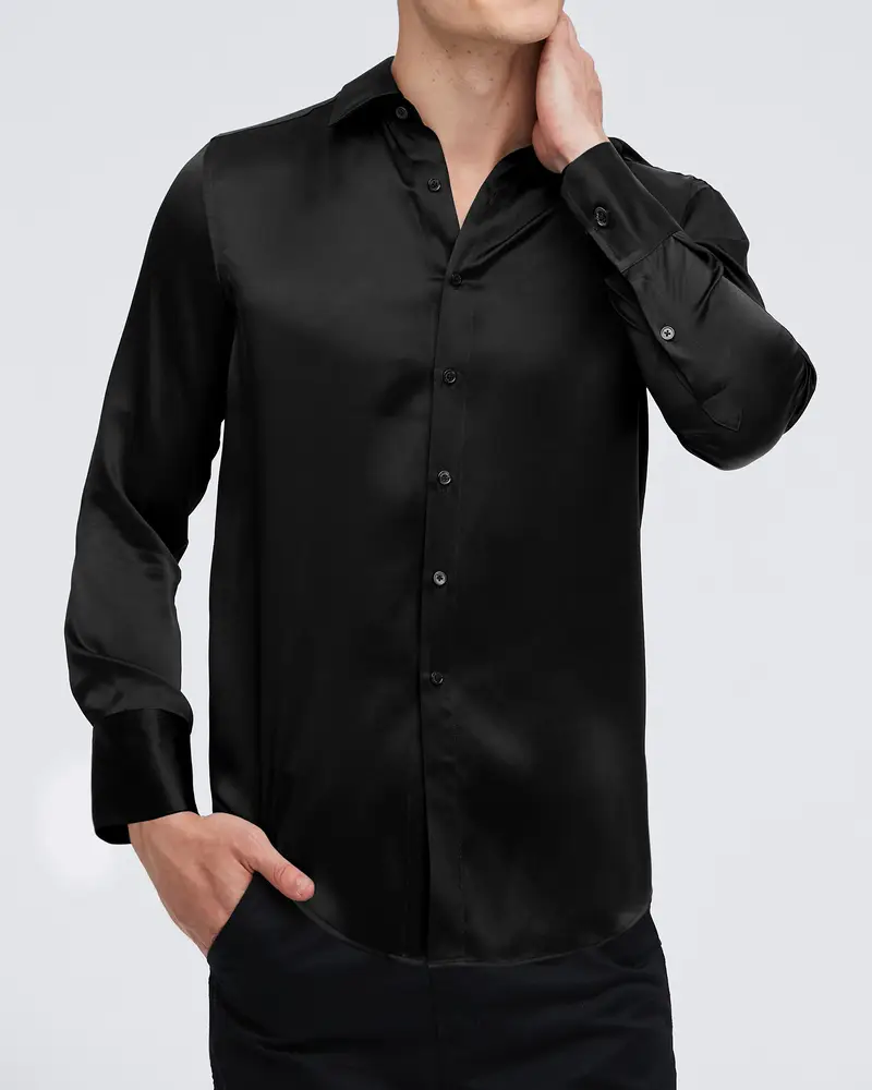 LILYSILK Camicie Uomo Nero 2927020