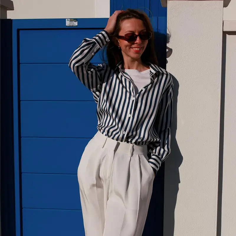 LILYSILK Camicie Donna Blu 2832655