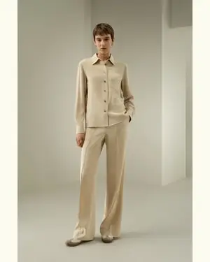 Camicie Seta Femmina Bottoni Di Corno Di Bufalo Seta Di Gelso Confort Di Lusso E Vestibilità Fluid Dura Più A Lungo Ed Duna