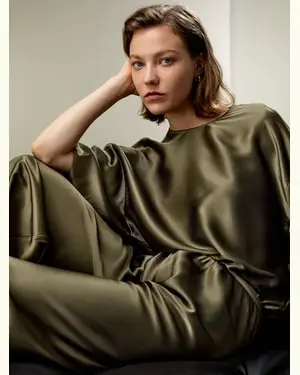 Camicie Seta Girocollovestibilità Rilassata Per Il Massimo Comfort100% Seta Di Gelso 100% Seta Di Gelso Confort Di Lusso Pino