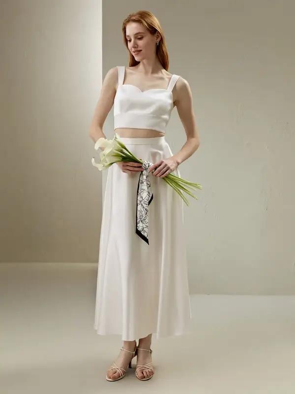 Canotta In Seta Donna Bianco Con Strato Interno, Brillantini Eterei Seta Di Gelso 100 Delicato Sulla Pelle E Traspirante Bianco Fumo