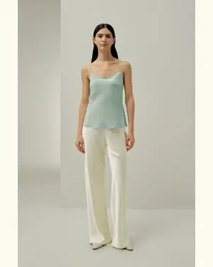 Canotta Seta Donna Femmina Vestibilità Aderente Seta Di Gelso Adatto A Molteplici Occasioni Menta Verde