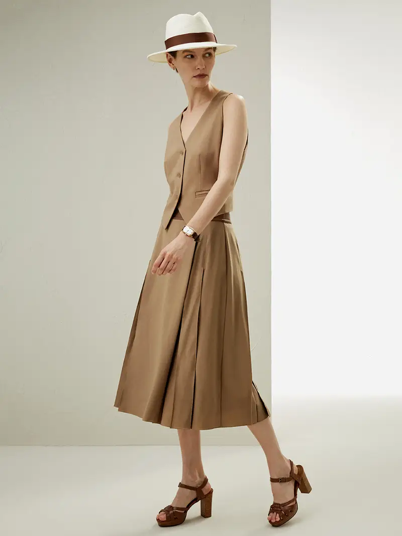 Canotte In Seta Taglio Pulito Lana Lana e Seta Traspirante Superleggero Temperatura Regolabile Marrone