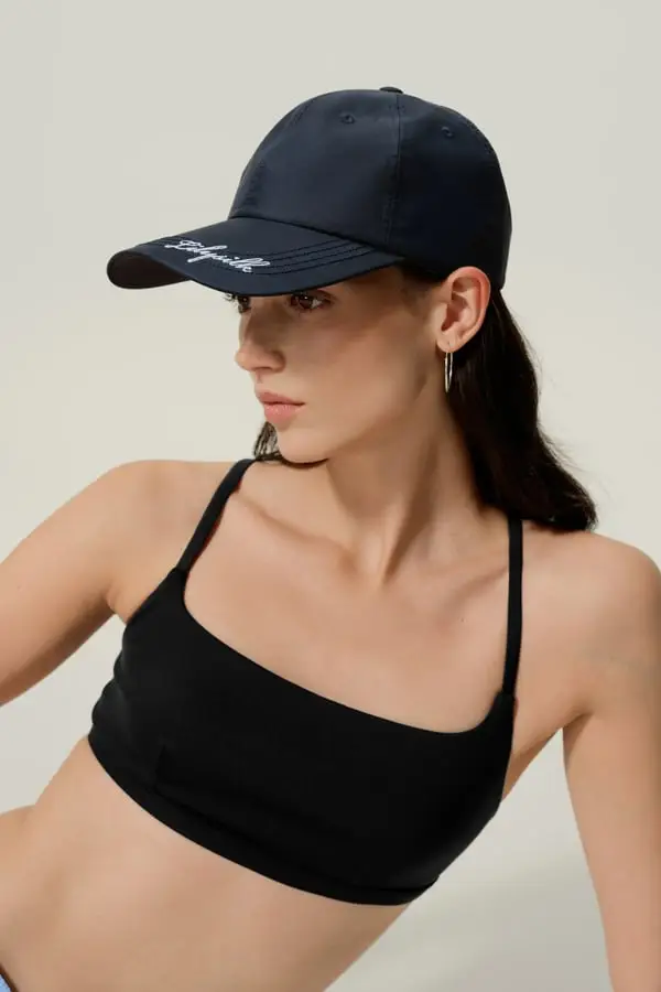 Cappello da Baseball Donna in Taffetà di Seta Idrorepellente Blu-Marino