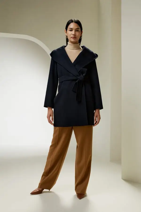 Cappotto Corto in Cashmere-Lana con Cappuccio Navy Blue | Elegante e Versatile Blu navy