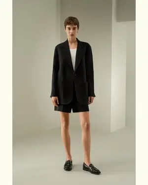 Cappotto Fodera 100% Cuprotessuto 30% Seta, 70% Lana Tessuto 30% Seta, 70% Lana Progettato Per Una Vestibilità Oversize Nero