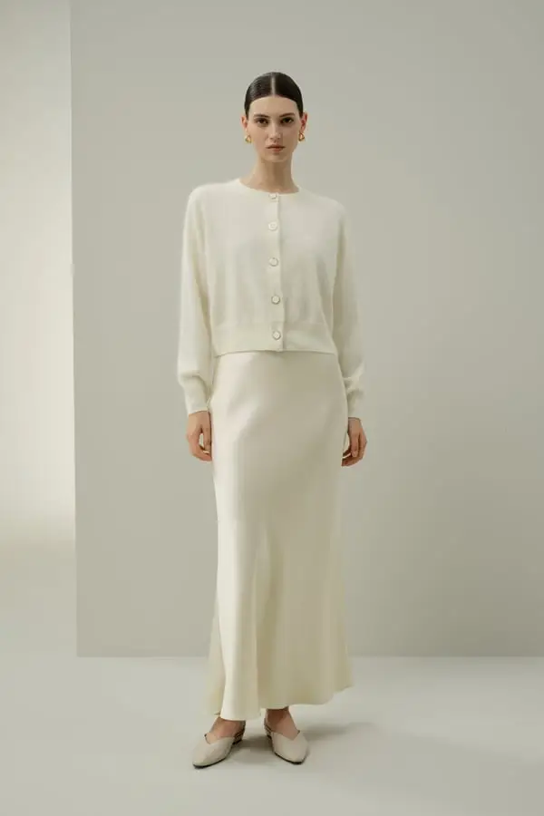 LILYSILK Cardigan Bianco 3741215