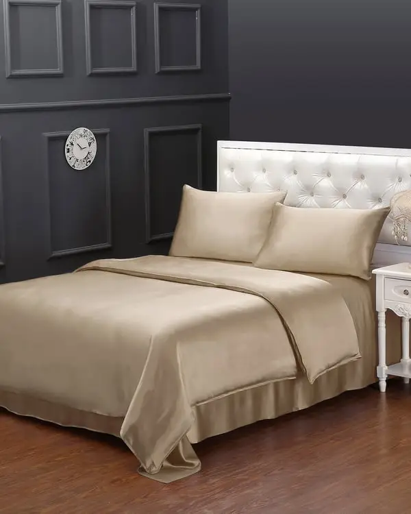 Completo Letto Seta Talpa Lavabile In Lavatrice 100% Seta Di Gelso Perfettamente Adatto Per Clienti Con Le Pelli Sensibili