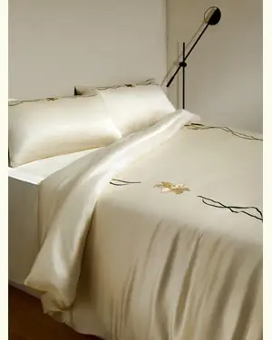 Con Ricamo Di Giglio Adatto Per L'Uso Domesticofungo Gelso 100% Fungo Gelso 100% Giglio Ricamato Sul Lato Anteriore Giglio Bianco