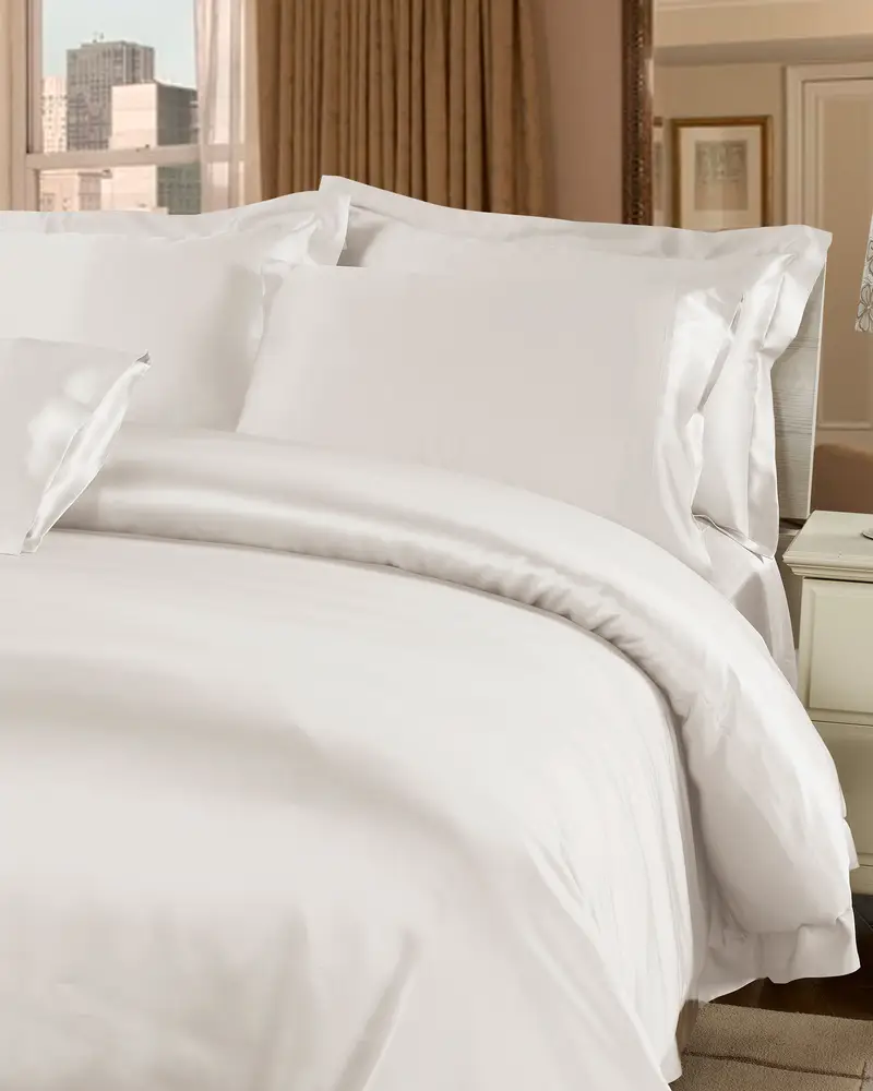 Copripiumino In Seta Bianco Numero Di Fili Più Alto 100% Seta Di Gelso Perfettamente Adatto Per Clienti Con Le Pelli Sensibili