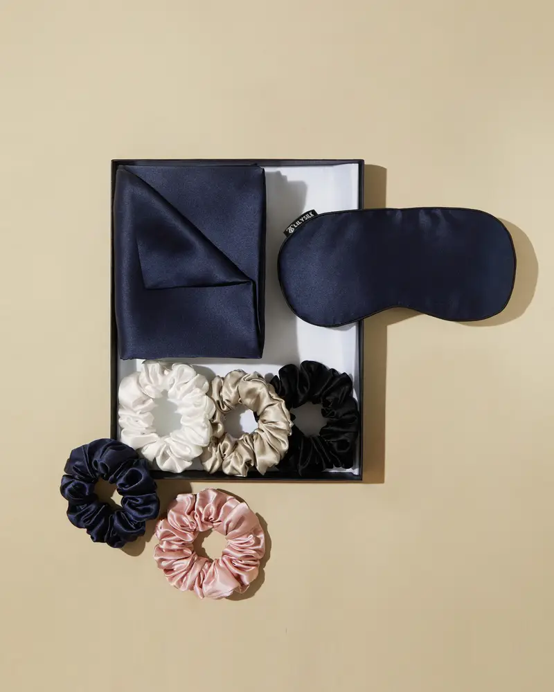 Cuffia Da Notte Di Seta Pieghettata Rosa Rosato