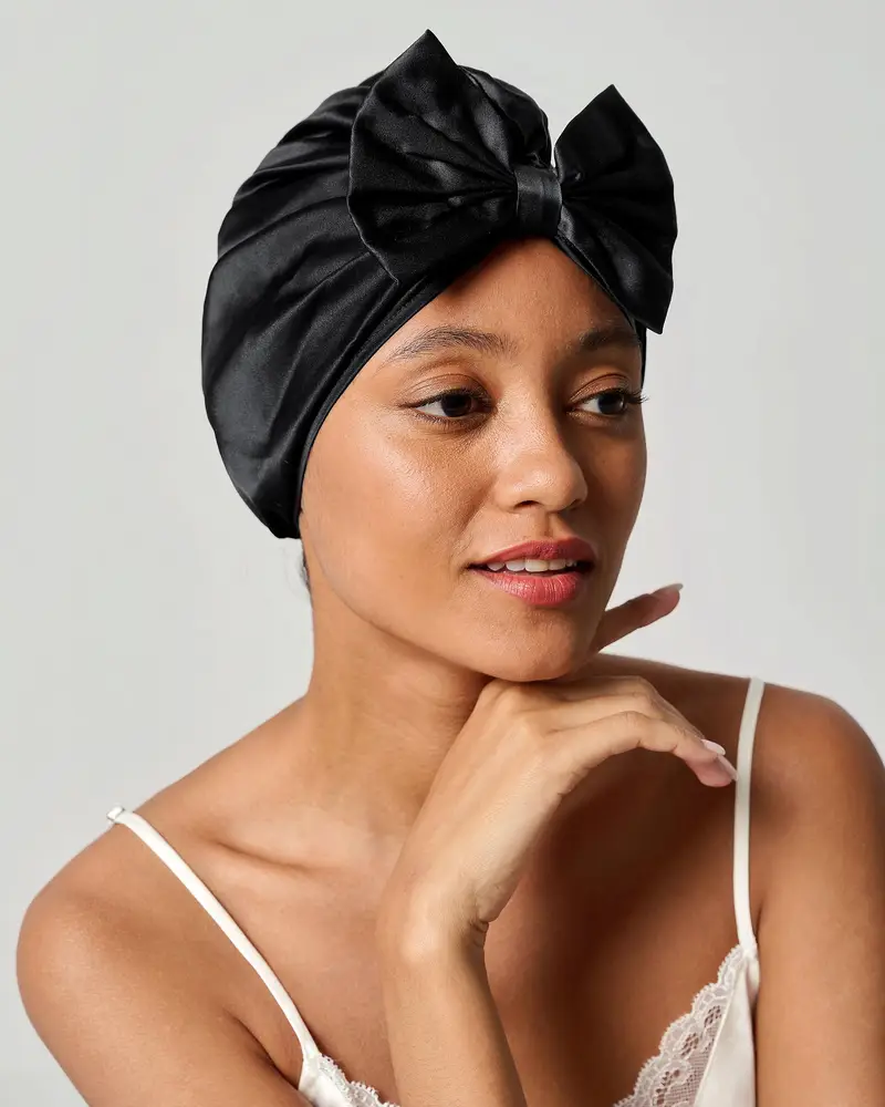Cuffia di Seta per Capelli Donna Nero