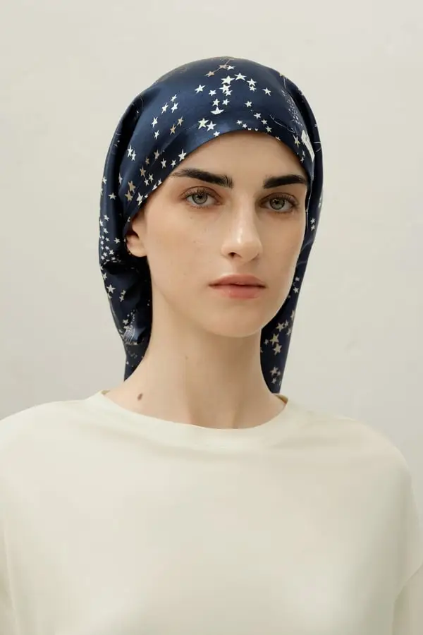 Cuffia Notte Seta Scorpione Zodiacale Anti-Crespo