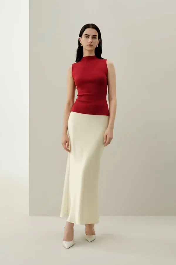 LILYSILK Gilet Donna Rosso 4223979