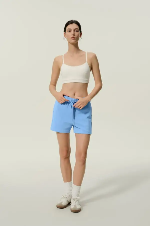 Donna Shorts Lounge SILKERRY Morbidi Traspiranti con Tasche Blu Laguna