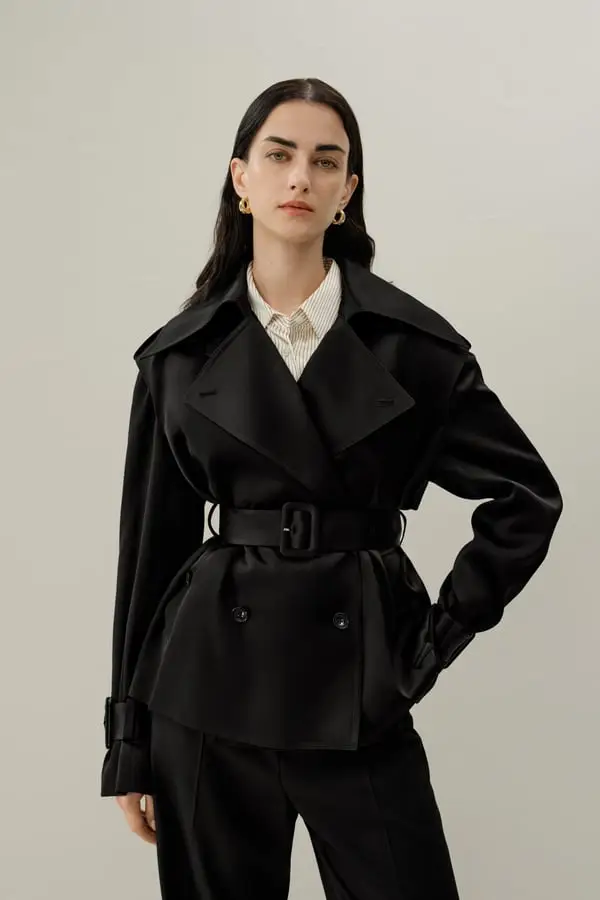 LILYSILK Trench Donna Nero 4223933