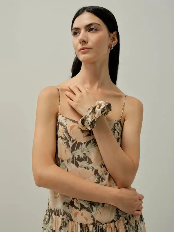 Elastico Capelli Chiffon Liberty Poppy-Parade, Leggero & Versatile Sfilata di Papaveri