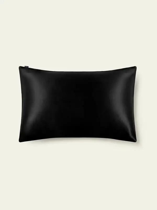 Federa Cuscino Seta Senza Cerniera Charmeuse Di Seta Previene Le Rughe Per Un Sonno Migliore Nero