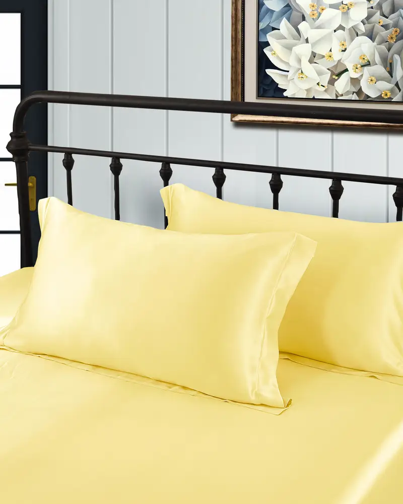 Federa Di Seta Capelli Oro Chiusura A Busta Laterale 100% Seta Di Gelso 100 Notti Di Prova Senza Rischi x 75cm