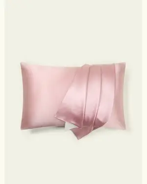 Federa In Seta Lavabile In Lavatrice Per Un Facile Manutenzione. Pura Seta Previene Le Rughe Per Un Sonno Migliore Rosa Rosato