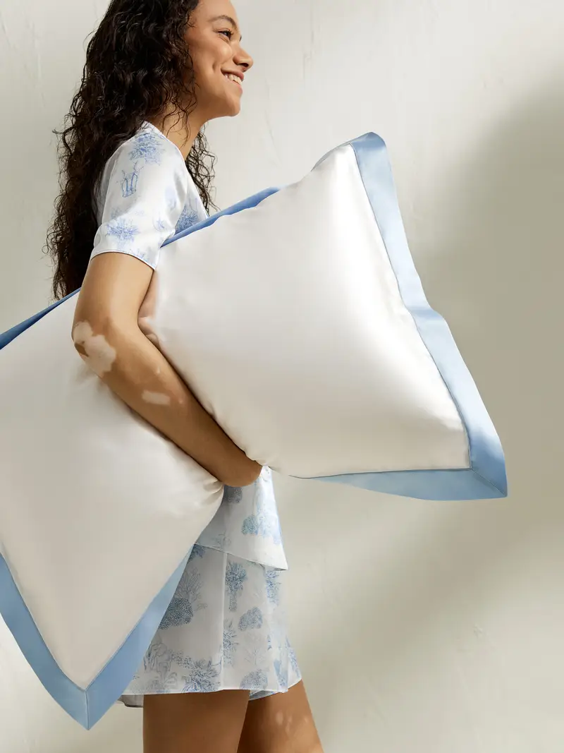 Federa Seta Bianco Naturale Ideale Per Rilassarsi 100% Seta Pura Confortevole E Amichevole Per Le Persone Allergiche x 75cm