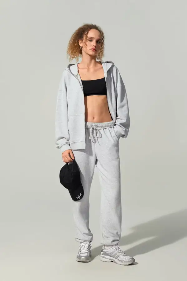 Felpa con Cappuccio Verge Seamflow Donna Grigio Edera - Traspirante SILKERRY - Calda e Morbida - Zip Intera