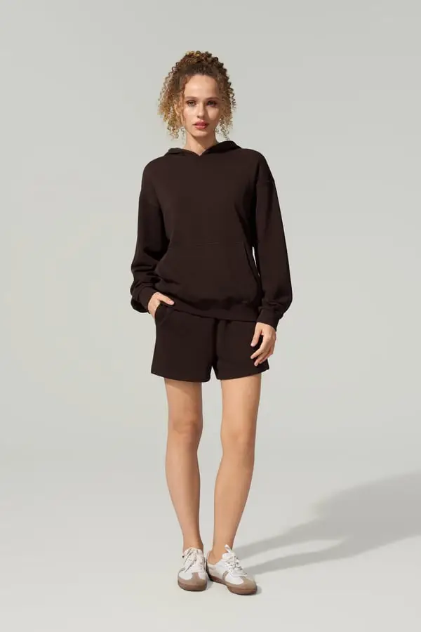 Felpa Douceur Espresso - SILKERRY Morbida, Traspirante, Oversize con Cappuccio