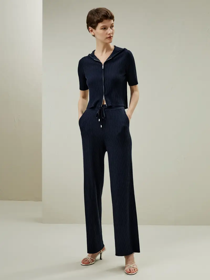 Felpe Con Cappuccio Maglione Con Cappuccio Lana Lana e Seta Adatto A Molteplici Occasioni Morbida Blu-Marino