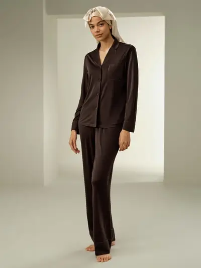 Femmina Cuffia In Seta Per La Notte Pura Seta Pacchetto Regalo Oro Di Ghiaia