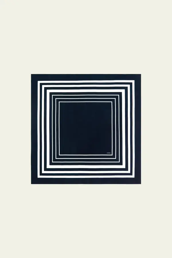 Foulard In Seta Sciarpa Di Seta Stampata Geometricastampa A Doppia Faccia Stampa A Doppia Faccia Seta Di Lusso Blu Notte