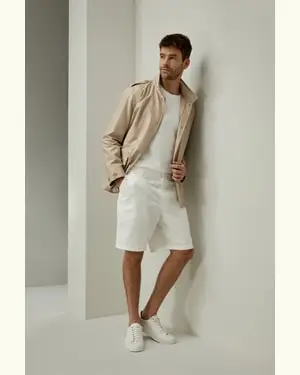 Giacca Funzionale Uomo Taglio Moderatoseta Taffetà Tecnica Seta Taffetà Tecnica Design Militare Ispirato Agli Uomini Oro Di Ghiaia