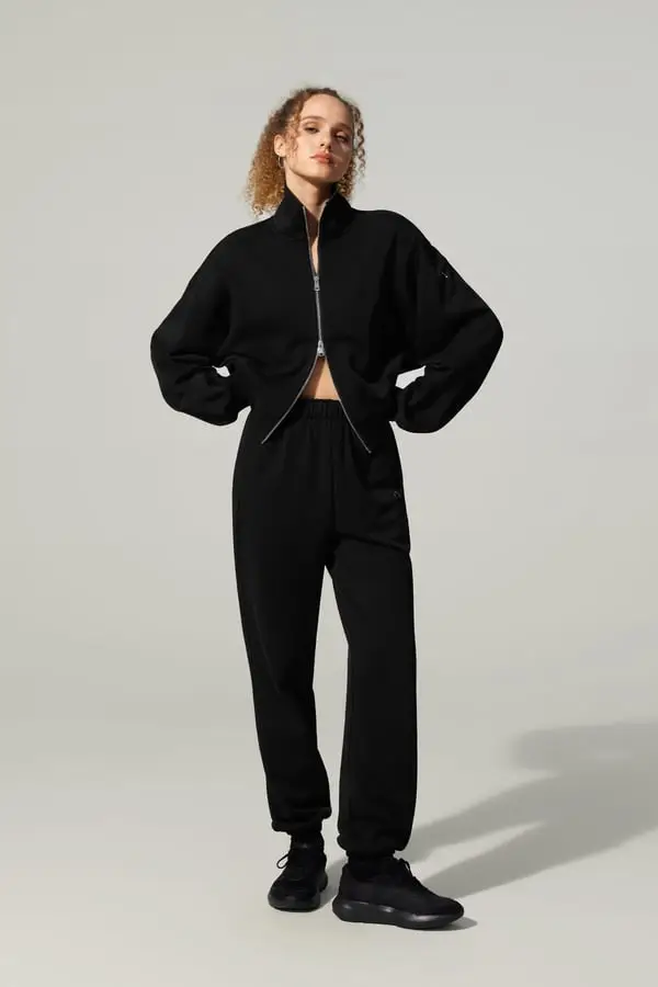 Giacca Zip Heirloom '89 Nero - Traspirante in Silkerry Ipoallergenico, Collo Alto, Doppia Zip