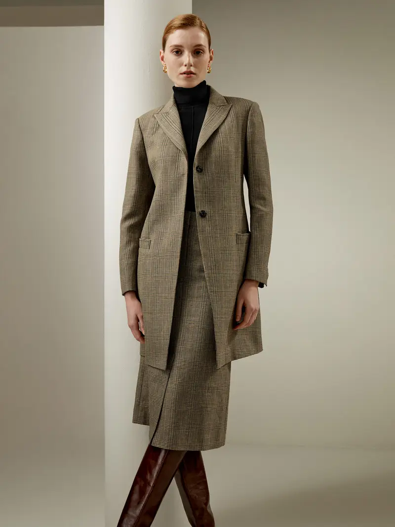 Gonna Di Seta Gonna A Tubino A Vita Mediamisto Seta-Lana Misto Seta-Lana Versatilità E Infinite Occasioni Formali Lino