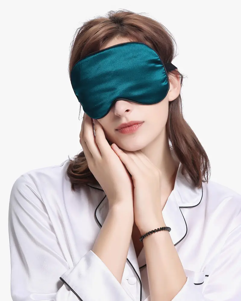 Italia Maschera Per Gli Occhi In Seta Ideale Per Dormire Blu Reale
