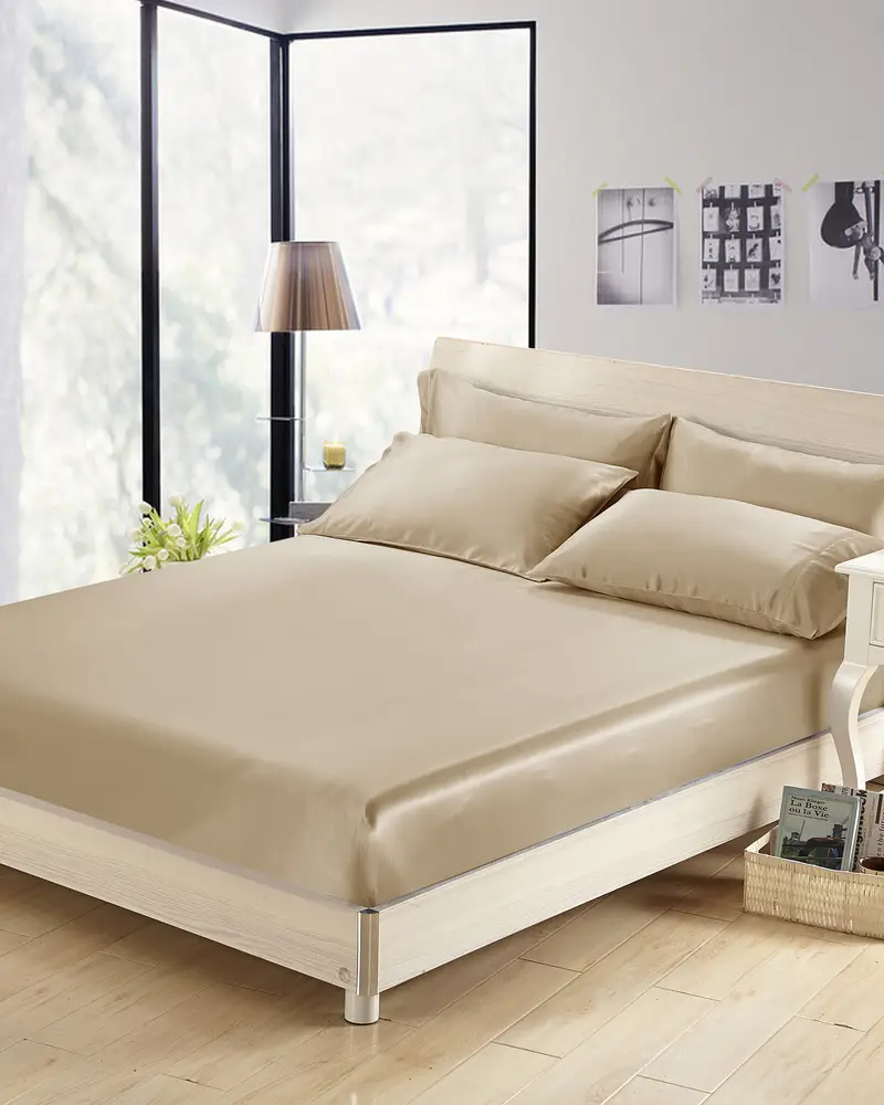 Lenzuola Di Seta Caffè Numero Di Filo 750 100% Seta Di Gelso Confortevole E Amichevole Per Le Persone Allergiche Caffè