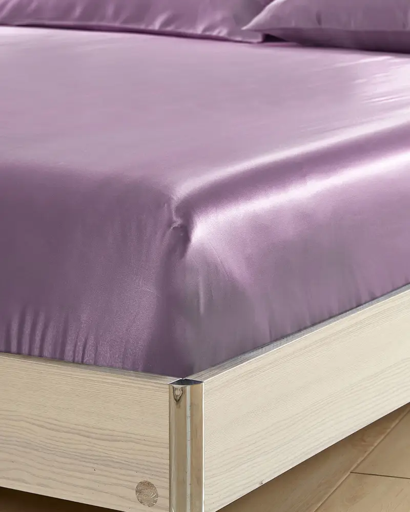 Lenzuola Di Seta Lavanda Senza Cuciture, Fascia Elastica 100% Seta Di Gelso Confortevole E Amichevole Per Le Persone Allergiche