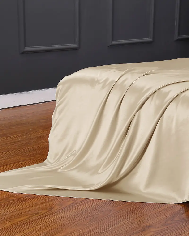 Lenzuola Di Seta Pura Caffè Senza Cucitura, Tocco Morbido 25 Momme Seta Buon Valore, Rispettoso Della Pelle Caffè