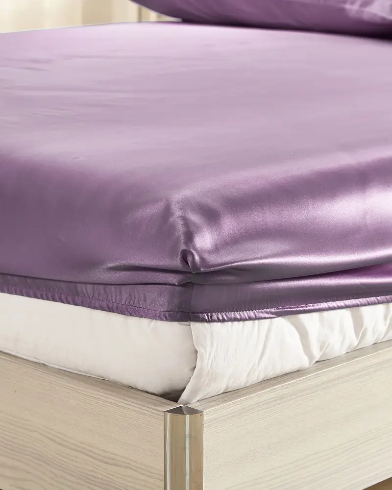 Lenzuola In Seta Lavanda Senza Cuciture, Fascia Elastica 100% Seta Efficace Nel Trattamento Dei Problemi Legati Al Sonno