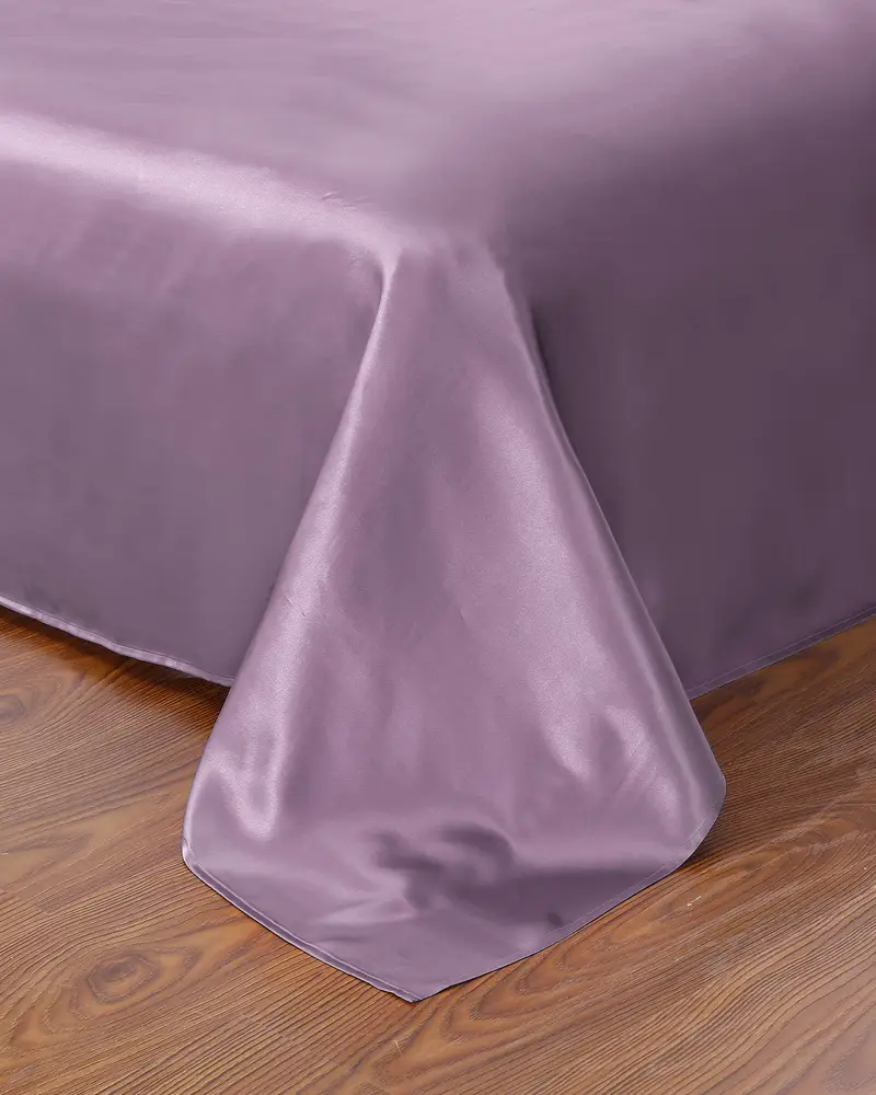Lenzuola In Seta Pura Lavanda Senza Cucitura, Tocco Morbido 100% Seta Naturale Previene Le Rughe Per Un Sonno Migliore