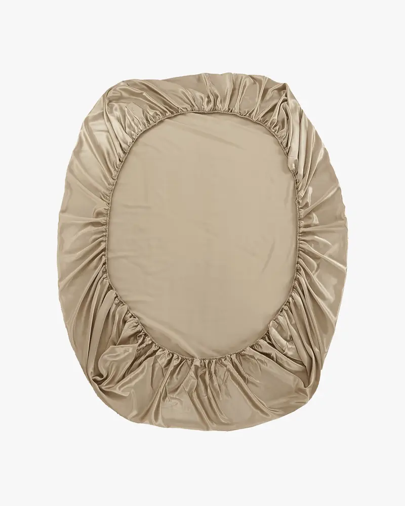 Lenzuola Pura Seta Caffè Senza Cuciture, Fascia Elastica 100% Seta Pura Privo Di Sostanze Chimiche Nocive Caffè