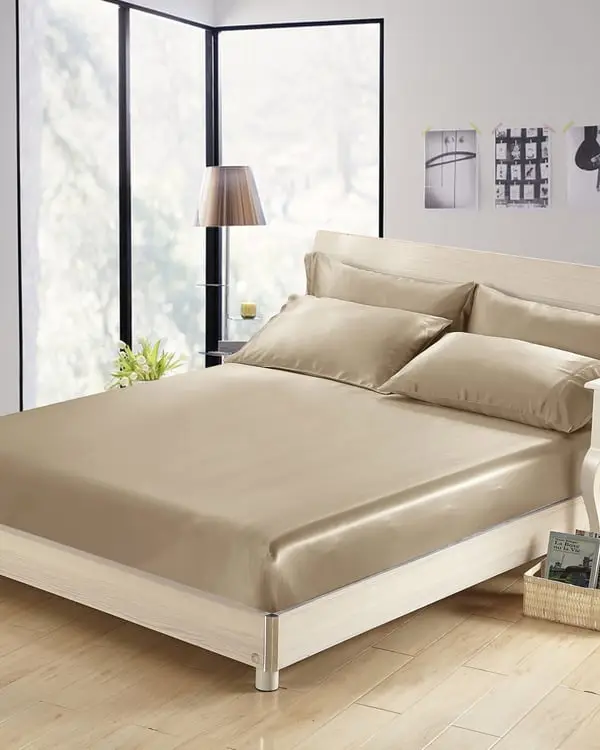 Lenzuolo con angoli in seta 19 Momme Uomo/Donna Talpa Lusso