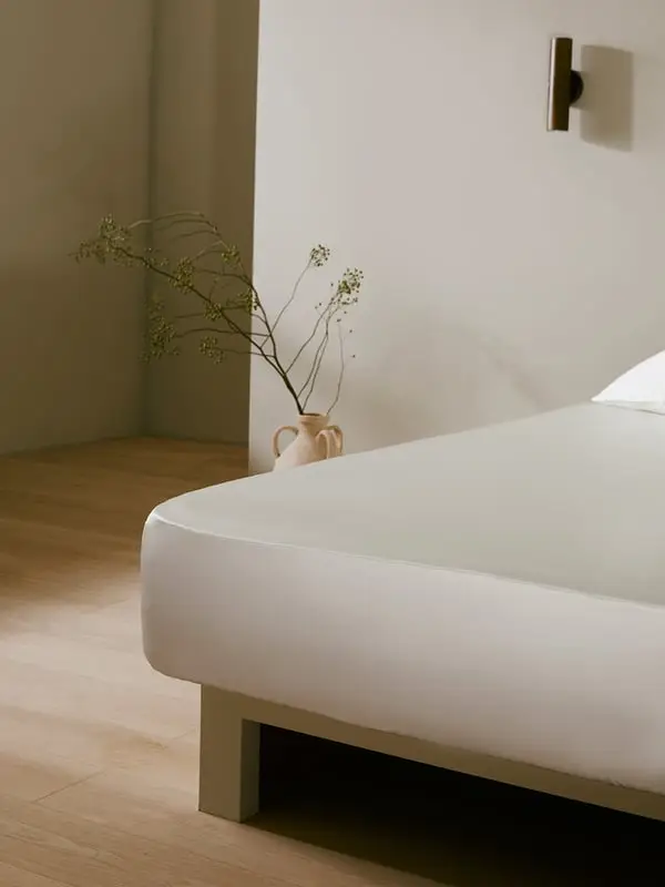 Lenzuolo con Angoli Seta Charmeuse 25 Momme Lusso, Senza Cuciture, Bianco Bianco Naturale