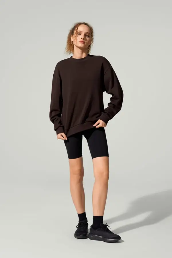 Maglia Crew Balance Porchlight Espresso in SILKERRY Morbida e Traspirante Spalla Scesa