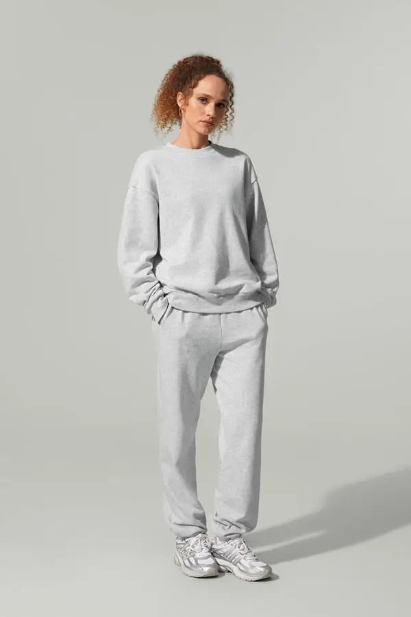 Maglia Crew Balance Porchlight Grigio Edera Comfort in SILKERRY Morbida e Traspirante